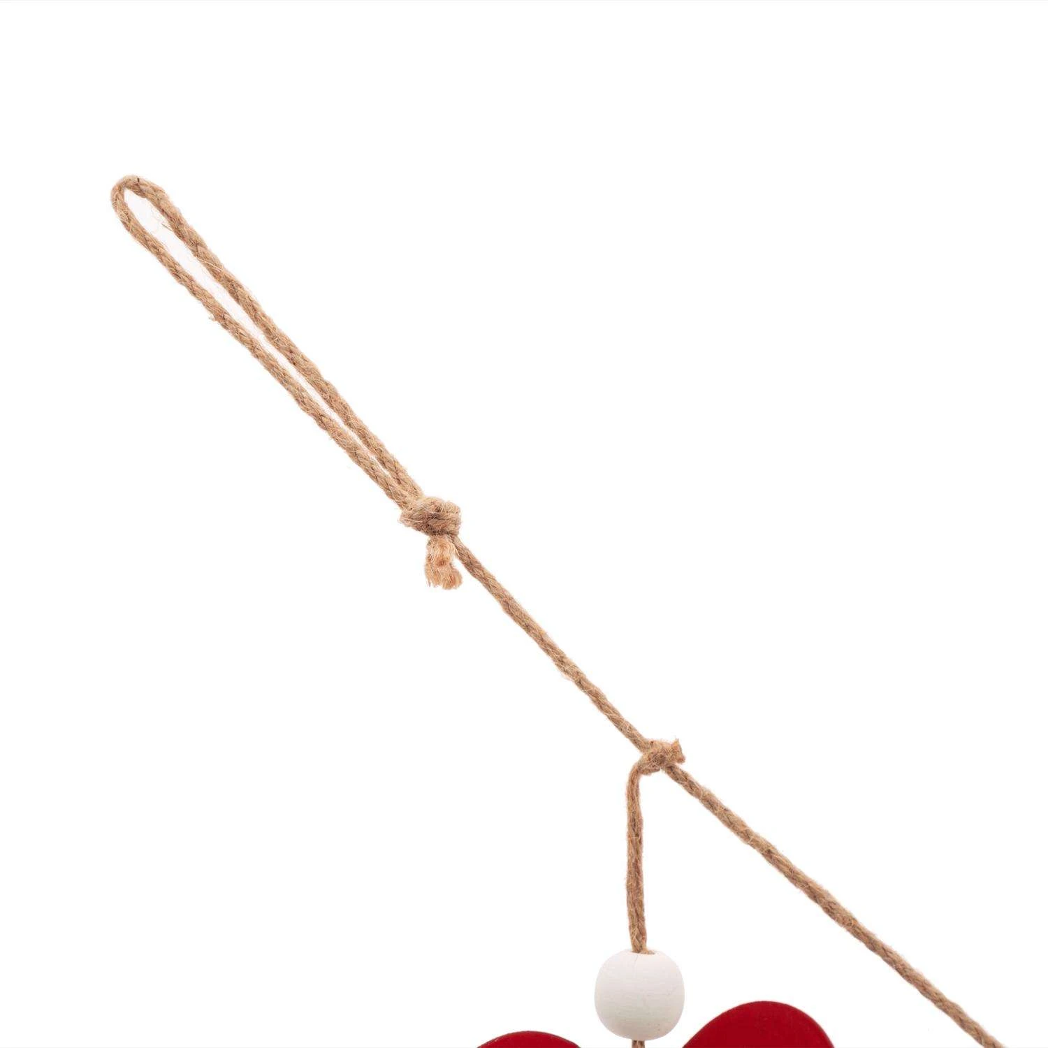 Glitzhome Valentine's Heart Garland Iron/Linen/Wood 1 Pc - Image 4