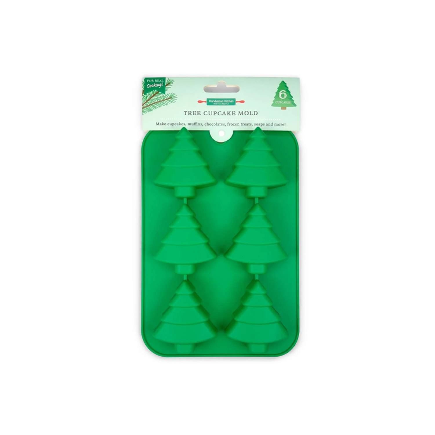 Handstand Kitchen Winter Wonderland Holiday Tree Cupcake Mold Silicone 1 Pk