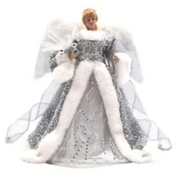 Celebrations LED Silver/White Fiber Optic Angel Tree Topper 12 In.