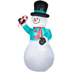 Gemmy LED Snowman With Candycane 12 Ft. Inflatable