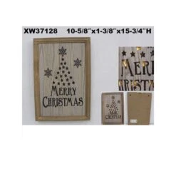 Celebrations Gold/Tan Light-Up Merry Christmas Sign 15.75 In.