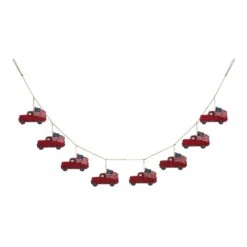 Glitzhome Patriotic Garland Burlap/Iron 1 Pc