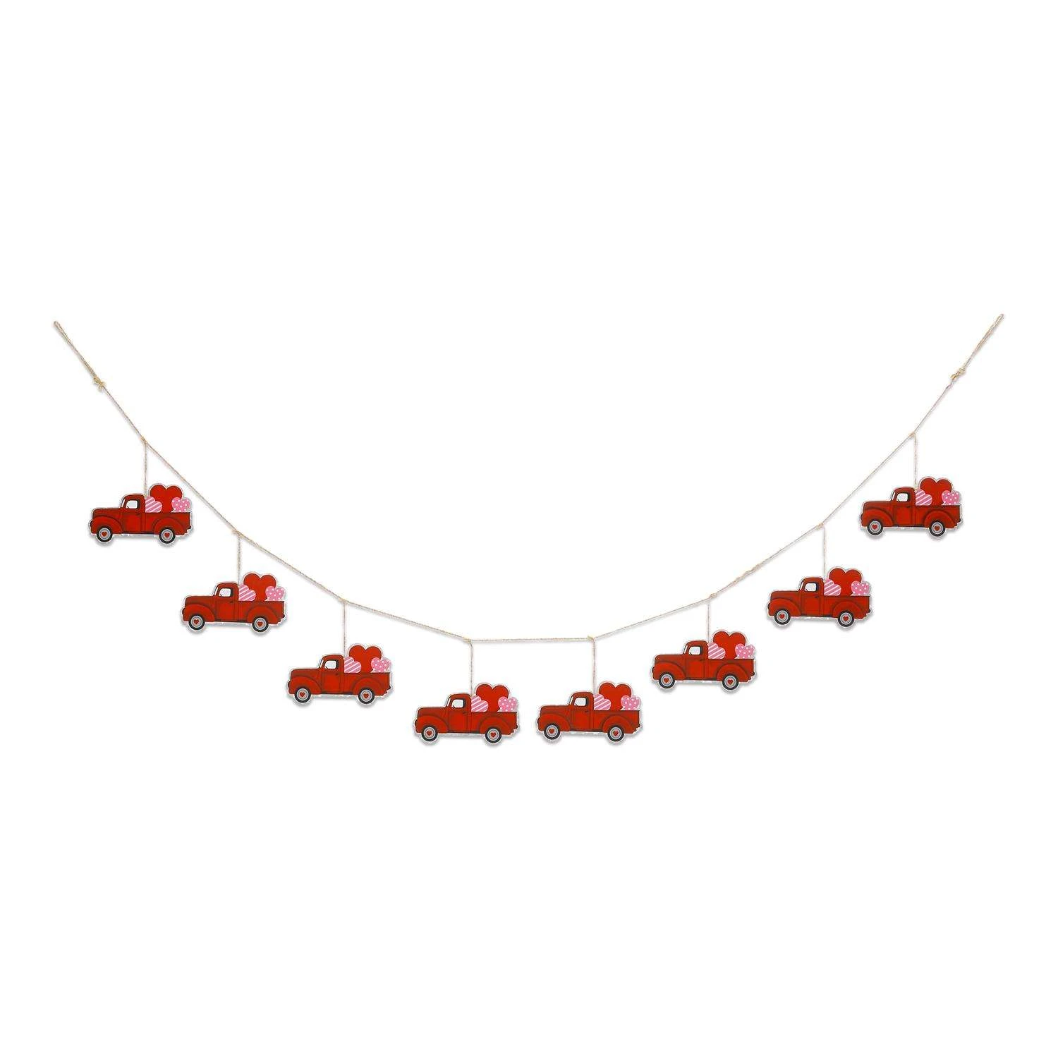 Glitzhome Valentine Truck Garland Metal 1 Pc