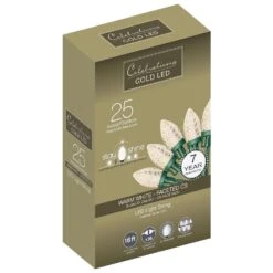 Celebrations Gold LED C9 Warm White 25 Ct String Christmas Lights 16 Ft.