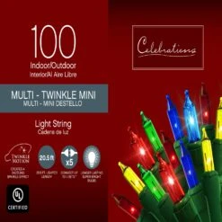 Celebrations Incandescent Multicolored 100 Ct String Christmas Lights 20 Ft.