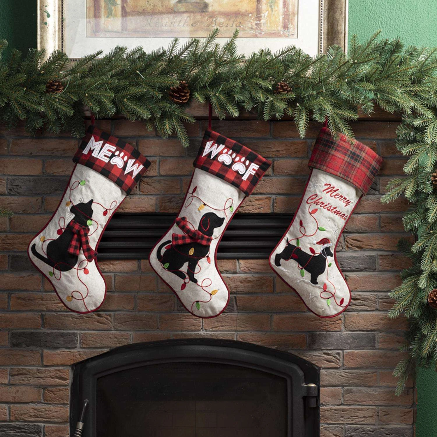 Glitzhome Multicolored Dachshund Christmas Stocking 1.18 In. - Image 4