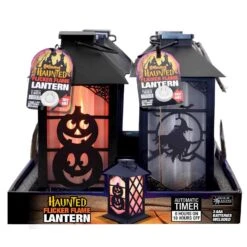 Magic Seasons 8 In. Haunted Flicker Flame Lantern Halloween Decor