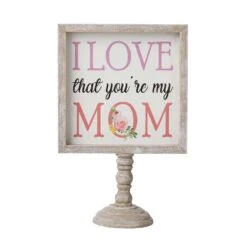 Glitzhome Happy Mother's Day Table Decor MDF/Solid Wood 1 Pc