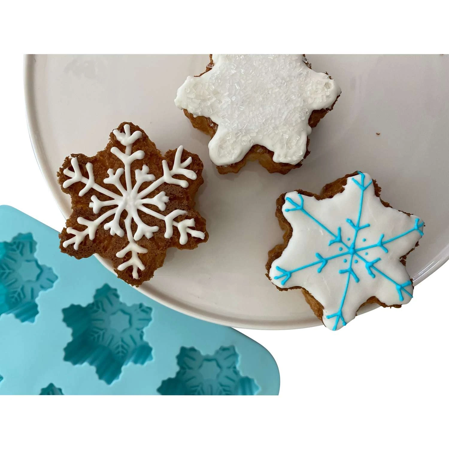 Handstand Kitchen Winter Wonderland Snowflake Cupcake Mold Silicone 1 Pk - Image 3