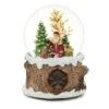 Roman Glitter Dome Multicolored Santa With Animals Indoor Christmas Decor 5.5 In.