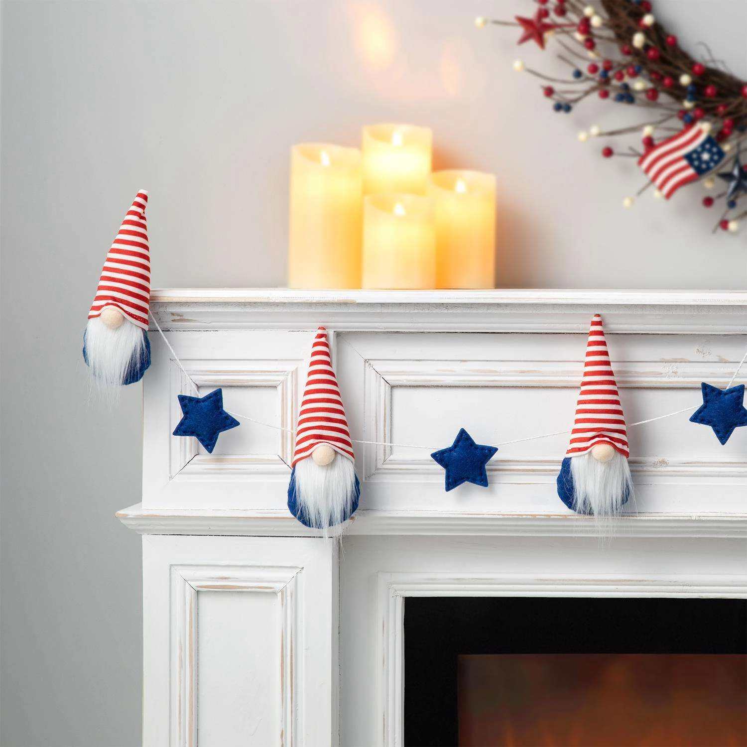 Glitzhome Patriotic Garland Polyester 1 Pc - Image 6