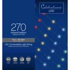 Celebrations LED Micro Multicolored 270 Ct String Christmas Lights 90 Ft.