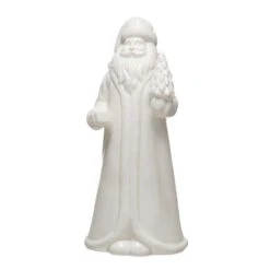 Creative Co-Op White Santa Claus Figurine 10 In.
