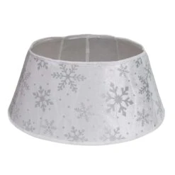 Dyno Silver Stand Band With Glitter Snowflakes Tree Collar 13.5 In.