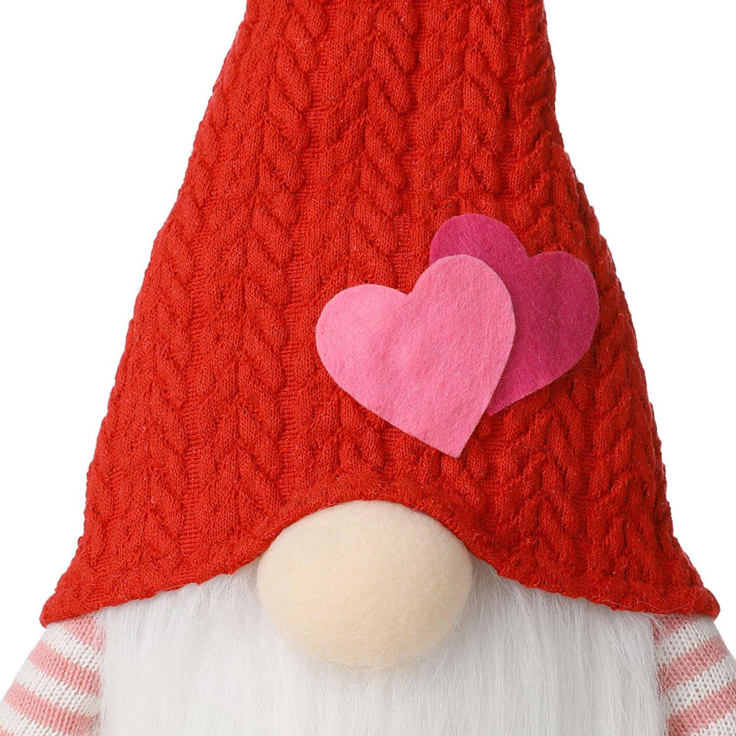 Glitzhome Valentine's Gnome Standing Decor Polyester/Sand 1 Pc - Image 5