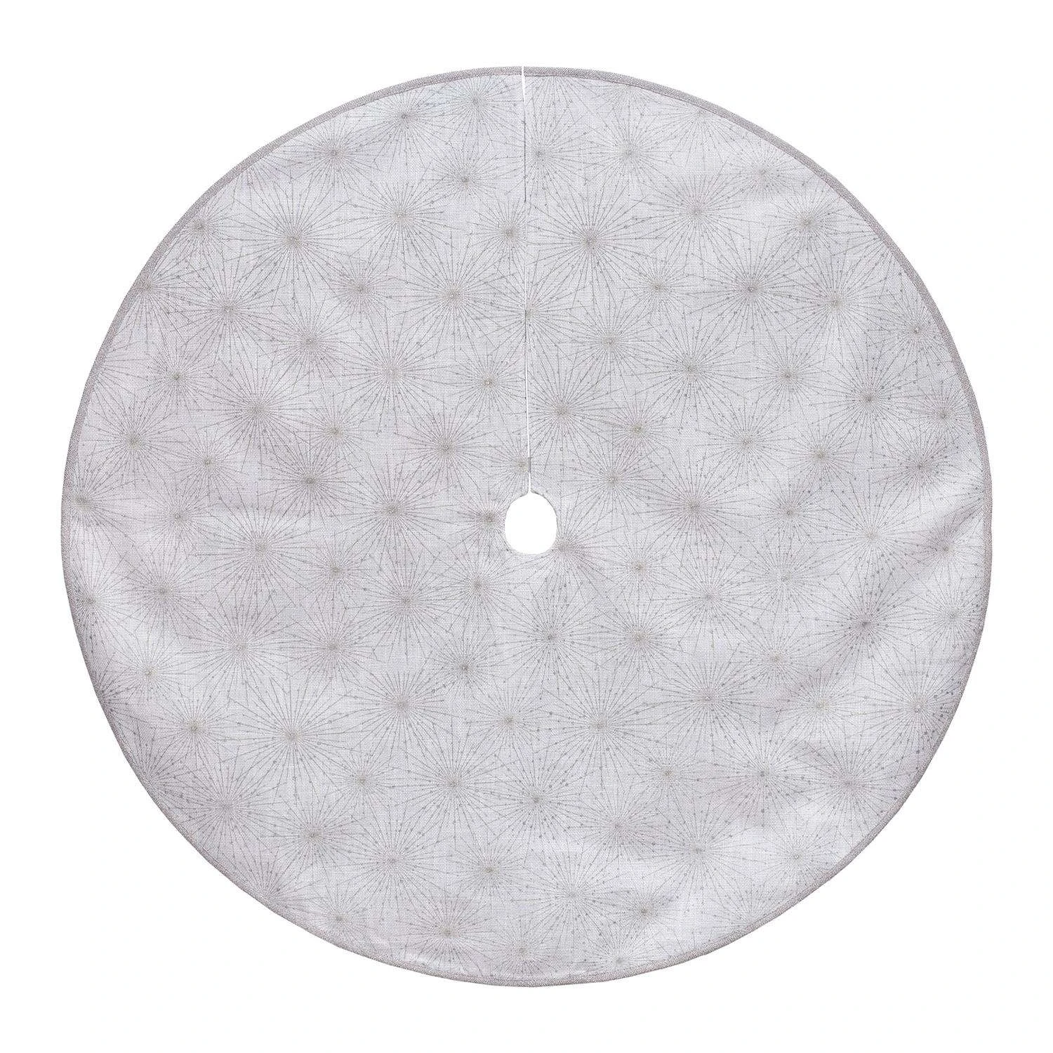 Dyno White Textured Line Metallic Burst Tree Skirt 48 In.