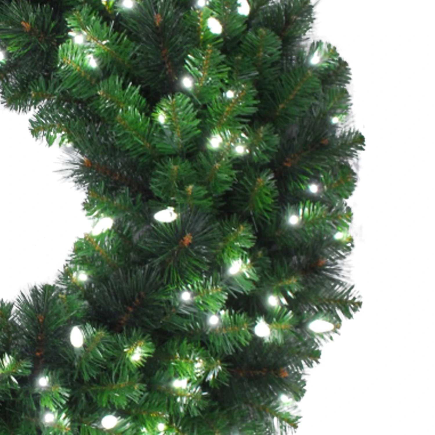 Celebrations Platinum 36 In. D LED Prelit Pure White Mixed Pine Christmas Wreath - Image 2