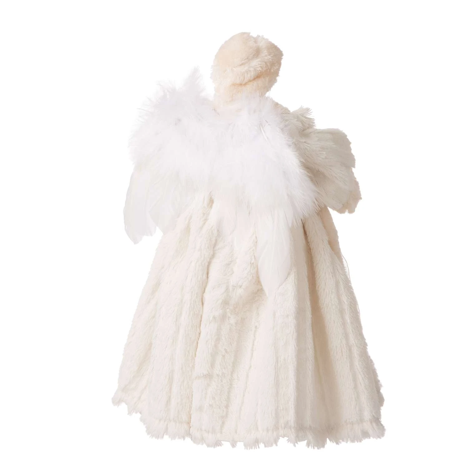 Glitzhome Multicolored Faux Fur Angel Tree Topper 12.2 In. - Image 3