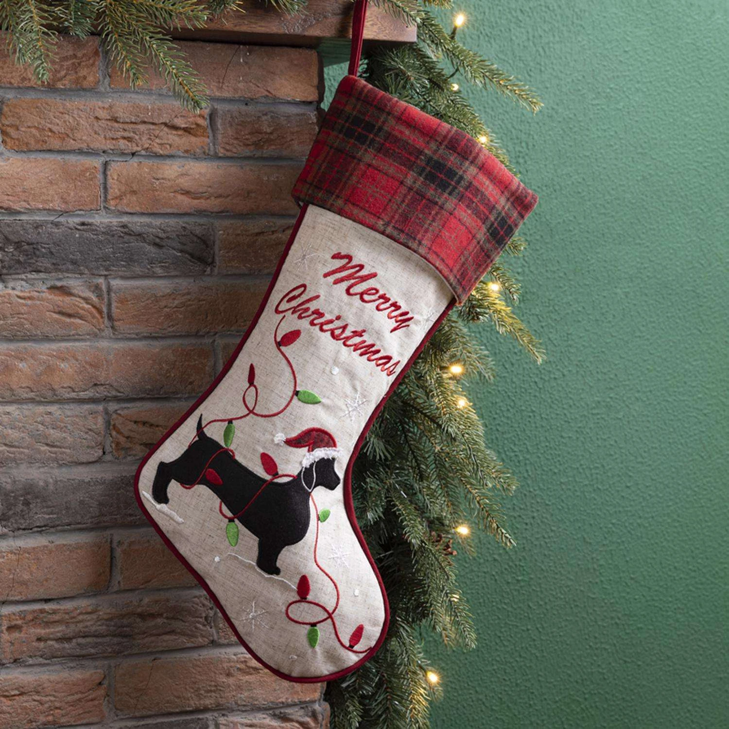 Glitzhome Multicolored Dachshund Christmas Stocking 1.18 In. - Image 6