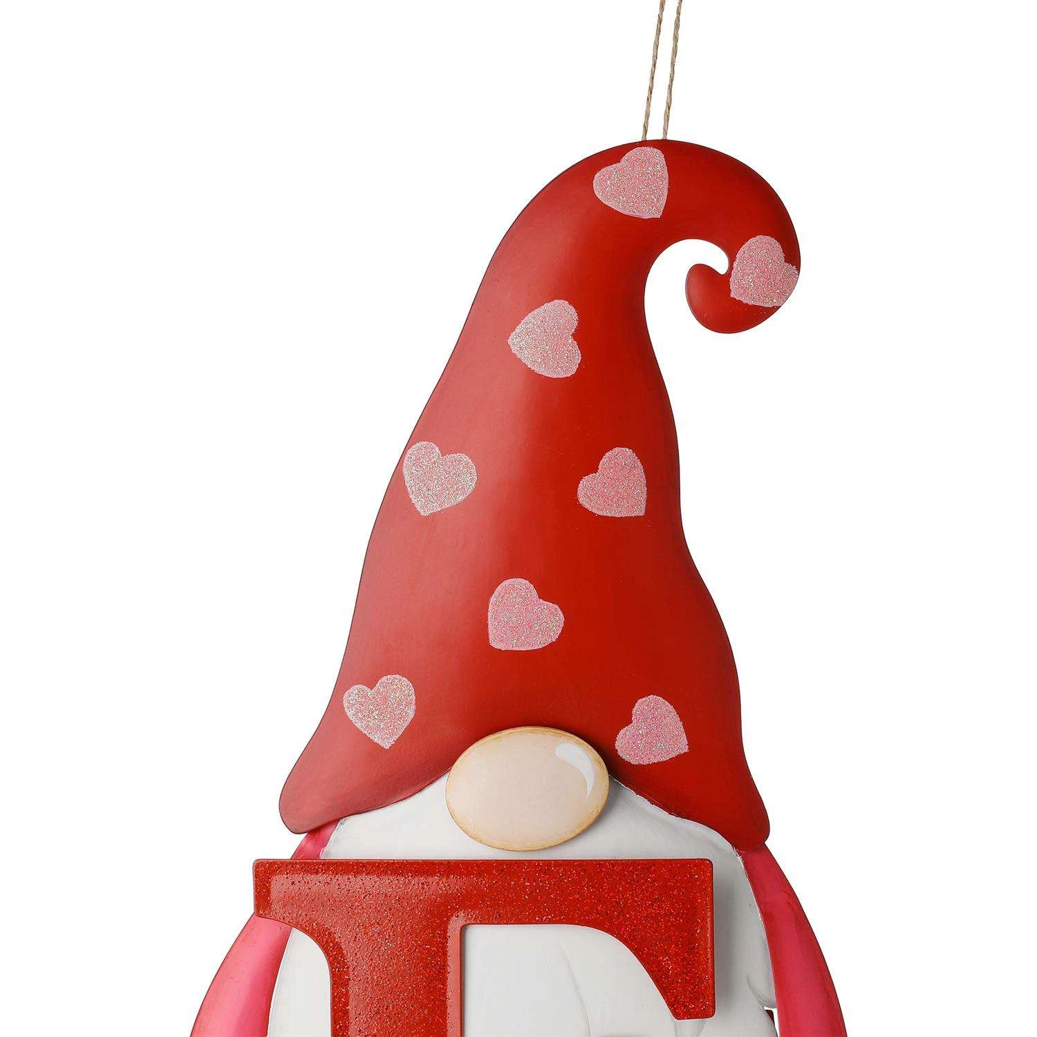 Glitzhome Valentine's Love Gnome Yard Stake With Hanging Sign Iron 4 Pc - Image 5