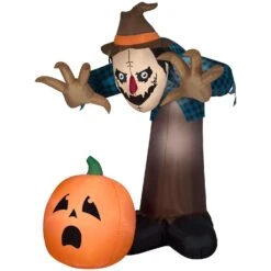 Gemmy 7.5 Ft. LED Prelit Animated Airblown Haunted Scarecrow Inflatable