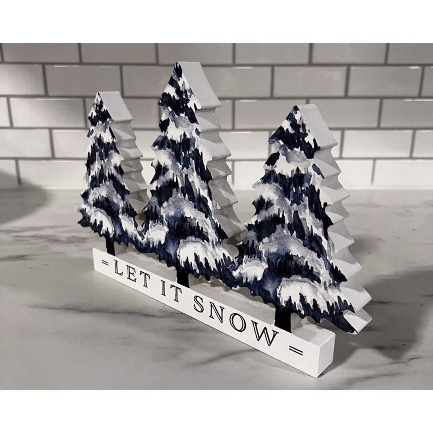 P Graham Dunn White Let It Snow Table Decor 7 In. - Image 4