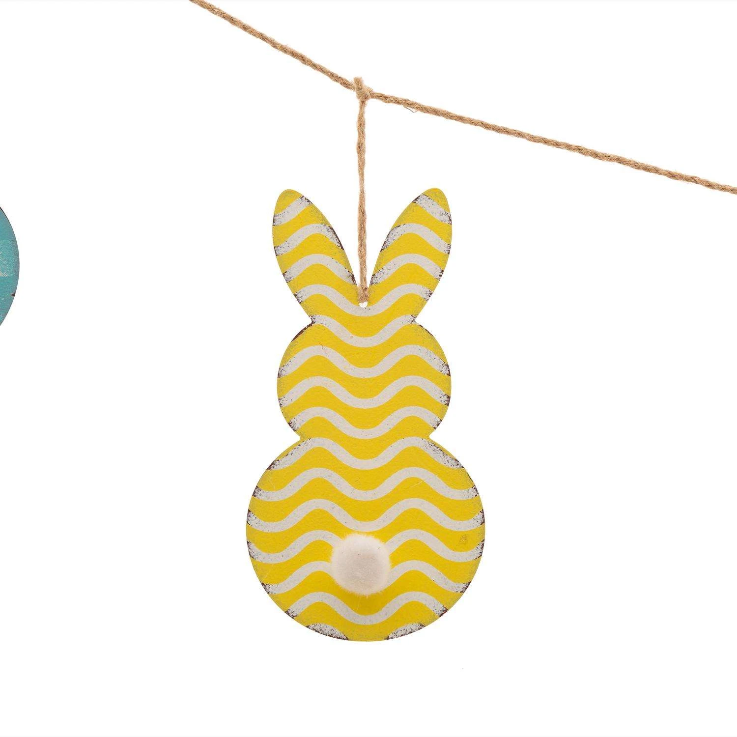Glitzhome Easter Garland Iron/Linen 1 Pc - Image 5