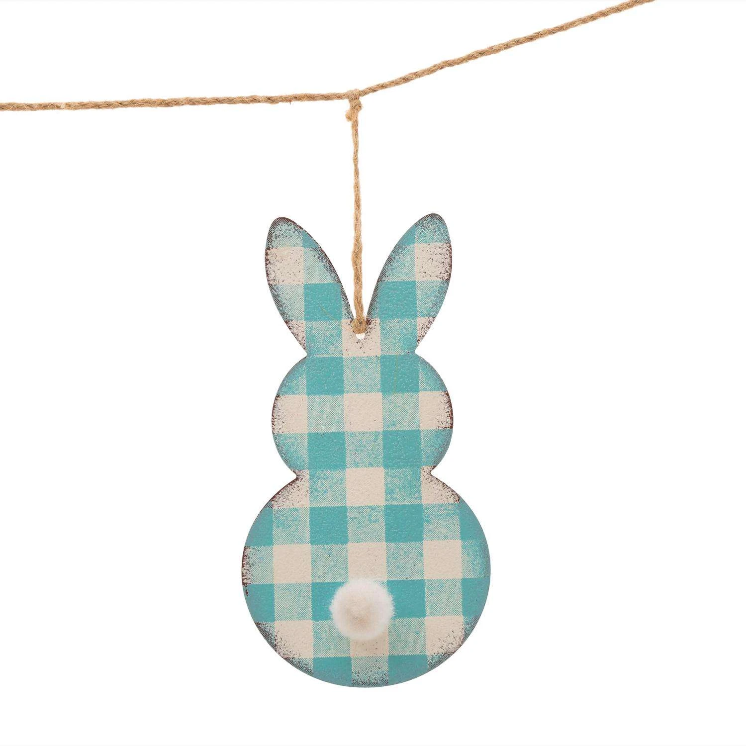 Glitzhome Easter Garland Iron/Linen 1 Pc - Image 4